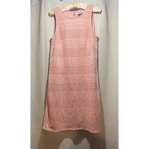 Adrianna Papell Pink Sleeveless Geometric Lace Shift Dress Size 6